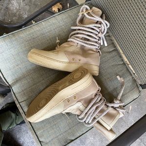 Nike AIR FORCE 1 creme/beige hi wrap around laces
